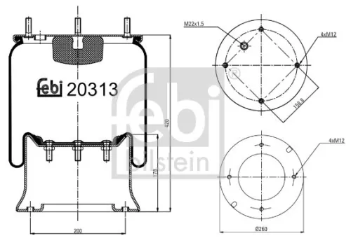 1x Bellow, air suspension