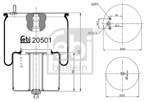 FEBI BILSTEIN 1x Bellow, air suspension (20501)