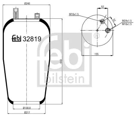 FEBI BILSTEIN 1x Bellow, air suspension (32819)
