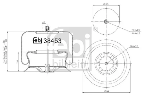 FEBI BILSTEIN 1x Bellow, air suspension (38453)
