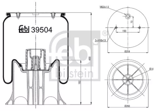 FEBI BILSTEIN 1x Bellow, air suspension (39504)
