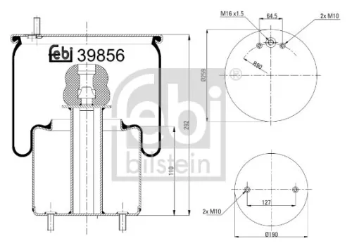FEBI BILSTEIN 1x Bellow, air suspension (39856)