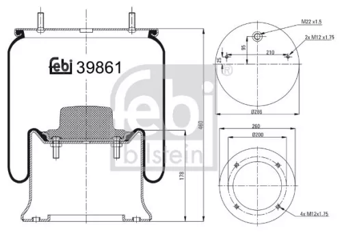 FEBI BILSTEIN 1x Bellow, air suspension (39861)