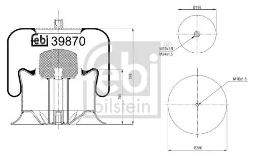 FEBI BILSTEIN 1x Bellow, air suspension (39870)