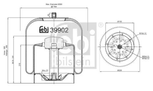 FEBI BILSTEIN 1x Bellow, air suspension (39902)