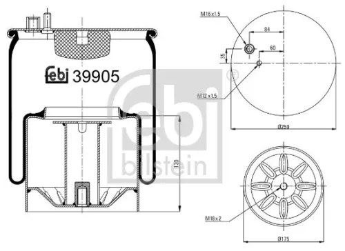 FEBI BILSTEIN 1x Bellow, air suspension (39905)