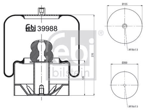 FEBI BILSTEIN 1x Bellow, air suspension (39988)