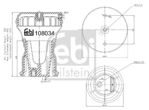 FEBI BILSTEIN 1x Bellow, air suspension (108034)