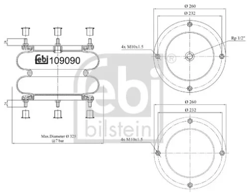 FEBI BILSTEIN 1x Bellow, air suspension (109090)