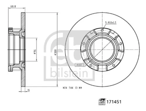 FEBI BILSTEIN 1x Brake Disc (171451)