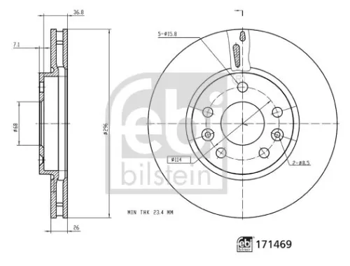 FEBI BILSTEIN 2x Brake Disc (171469)