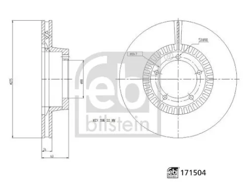 FEBI BILSTEIN 2x Brake Disc (171504)