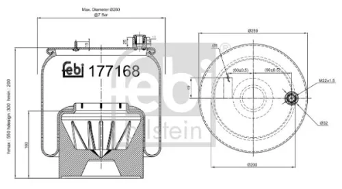 1x Bellow, air suspension