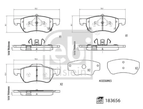 FEBI BILSTEIN 1x Brake Pad Set, disc brake (183656)