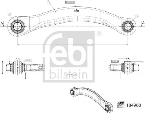 FEBI BILSTEIN 1x Control/Trailing Arm, wheel suspension (184960)