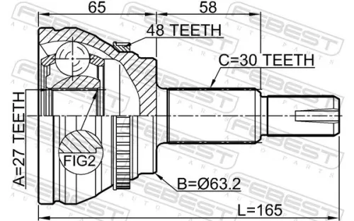 FEBEST Joint Kit, drive shaft (0110-CLR30A48)