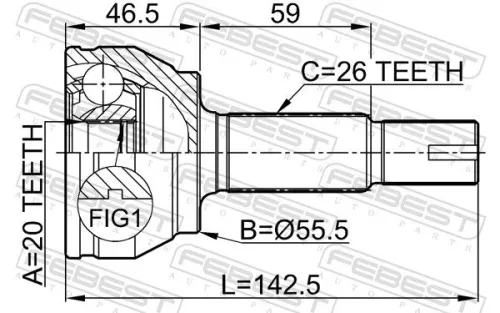 FEBEST Joint Kit, drive shaft (0110-KSP90)