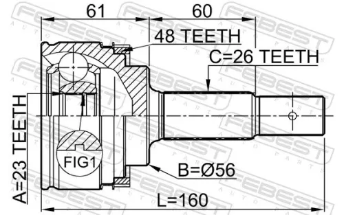 FEBEST Joint Kit, drive shaft (0110-ZZT220A48)