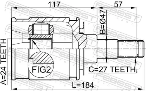 FEBEST Joint Kit, drive shaft (0111-KDJ95)