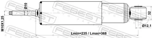 FEBEST Shock Absorber (01110-016F)