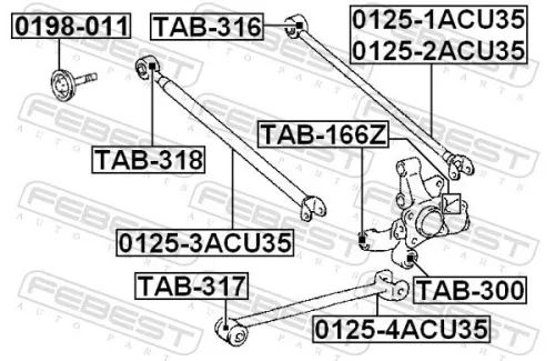 FEBEST Control/Trailing Arm, wheel suspension (0125-2ACU35)