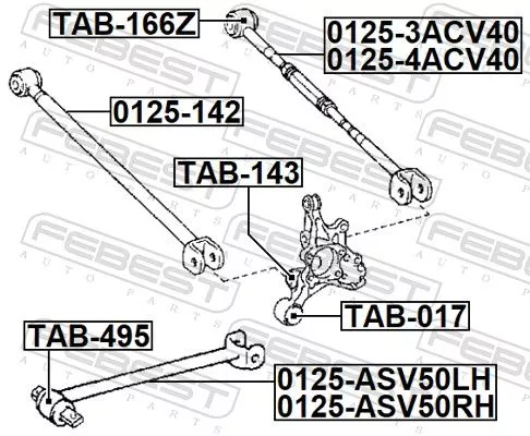 FEBEST Control/Trailing Arm, wheel suspension (0125-ASV50LH)