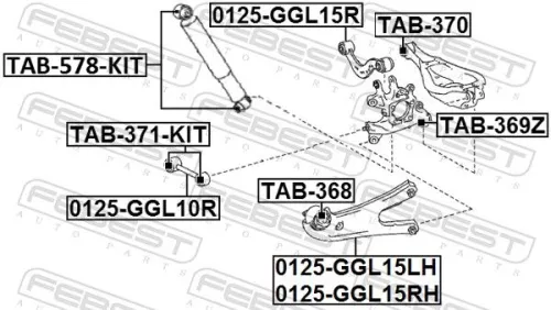 FEBEST Control/Trailing Arm, wheel suspension (0125-GGL10R)