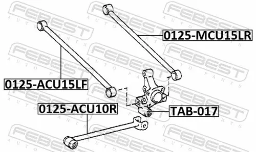 FEBEST Control/Trailing Arm, wheel suspension (0125-MCU15LR)