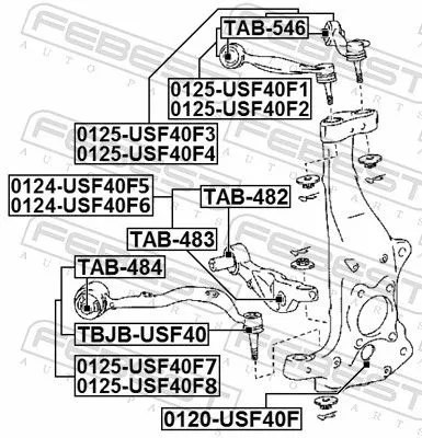 FEBEST Control/Trailing Arm, wheel suspension (0125-USF40F3)