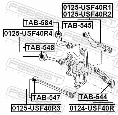FEBEST Control/Trailing Arm, wheel suspension (0125-USF40R1)