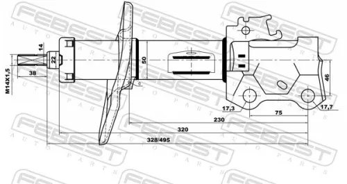 FEBEST Shock Absorber (01660298FL)