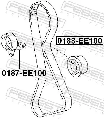 FEBEST Deflection Pulley/Guide Pulley, timing belt (0188-EE100)