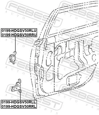 FEBEST Door Hinge (0199-HDGSV50RLU)