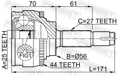 FEBEST Joint Kit, drive shaft (0210-016A44)