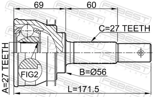 FEBEST Joint Kit, drive shaft (0210-036)
