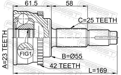 FEBEST Joint Kit, drive shaft (0210-062A42)
