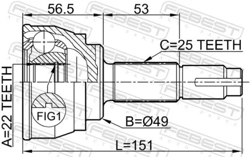 FEBEST Joint Kit, drive shaft (0210-068)