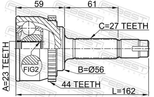 FEBEST Joint Kit, drive shaft (0210-076A44)