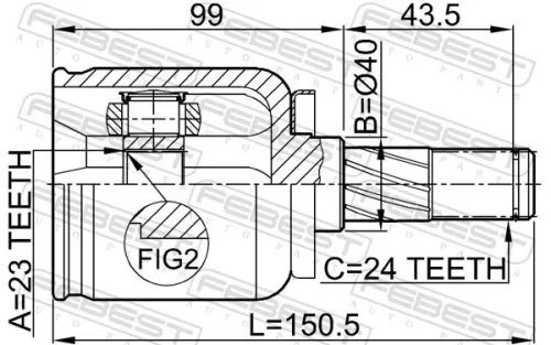FEBEST Joint Kit, drive shaft (0211-P12QG16)