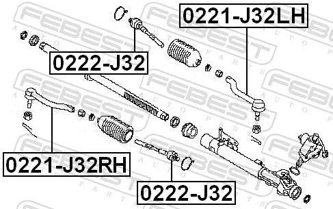 FEBEST Tie Rod End (0221-J32RH)