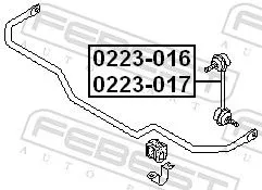 FEBEST Link/Coupling Rod, stabiliser bar (0223-016)