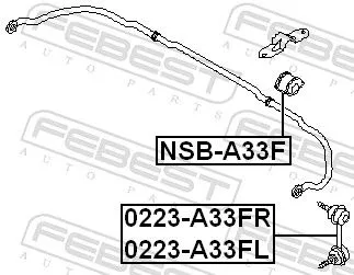 FEBEST Link/Coupling Rod, stabiliser bar (0223-A33FL)
