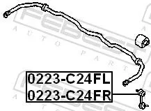 FEBEST Link/Coupling Rod, stabiliser bar (0223-C24FL)