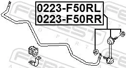FEBEST Link/Coupling Rod, stabiliser bar (0223-F50RL)