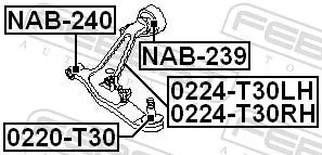 FEBEST Control/Trailing Arm, wheel suspension (0224-T30RH)