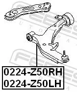 FEBEST Control/Trailing Arm, wheel suspension (0224-Z50LH)
