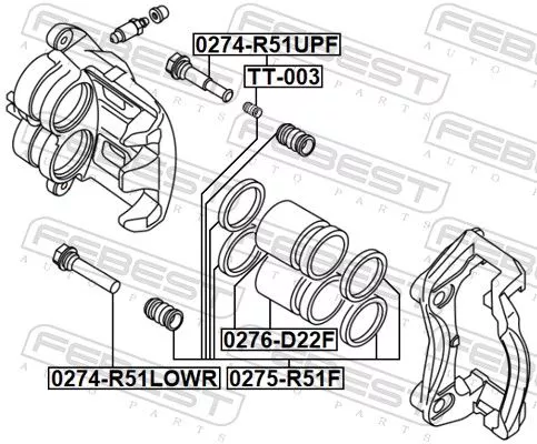 FEBEST Guide Bolt, brake caliper (0274-R51UPF)