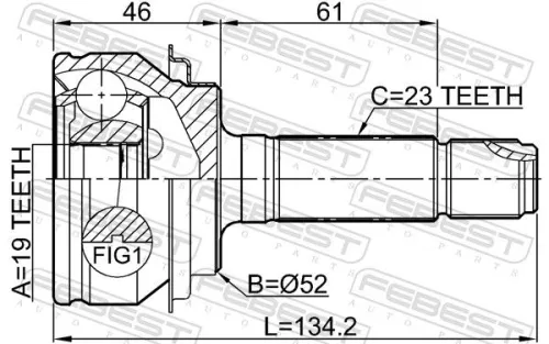 FEBEST Joint Kit, drive shaft (0310-RWR)