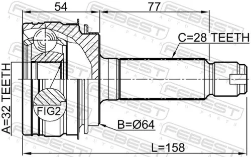 FEBEST Joint Kit, drive shaft (0310-YF4R)