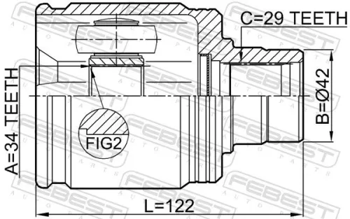 FEBEST Joint Kit, drive shaft (0311-ACC22RH)